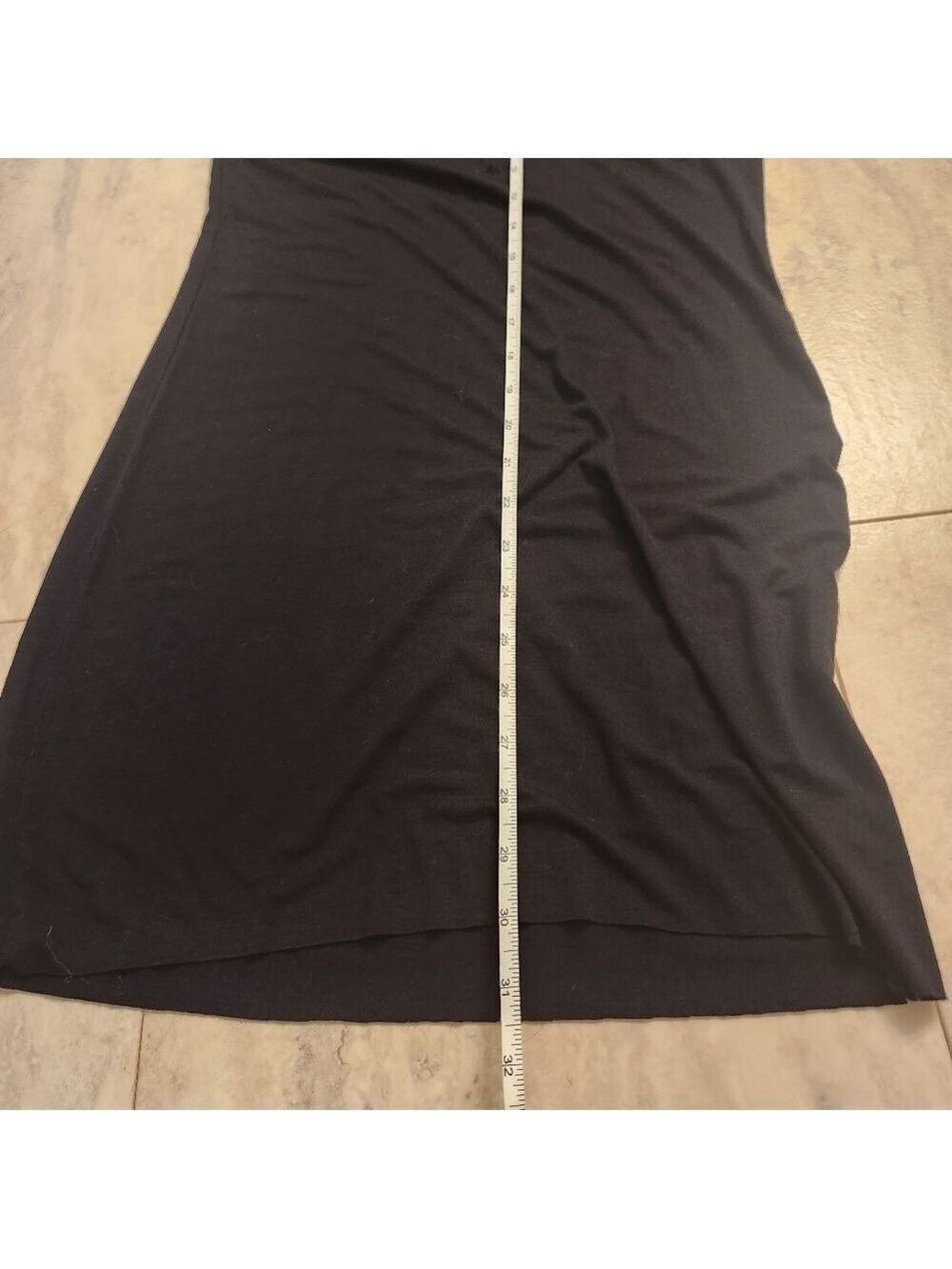 Don't Ask Why Sheer V-Dip Dress One Size Black Tshirt Material Viscose Nylon - Picture 9 of 12